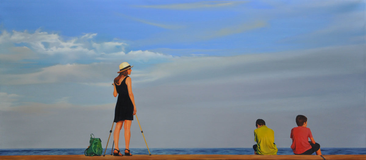 THE ARTIST oil on canvas 80cmx180cm 2018